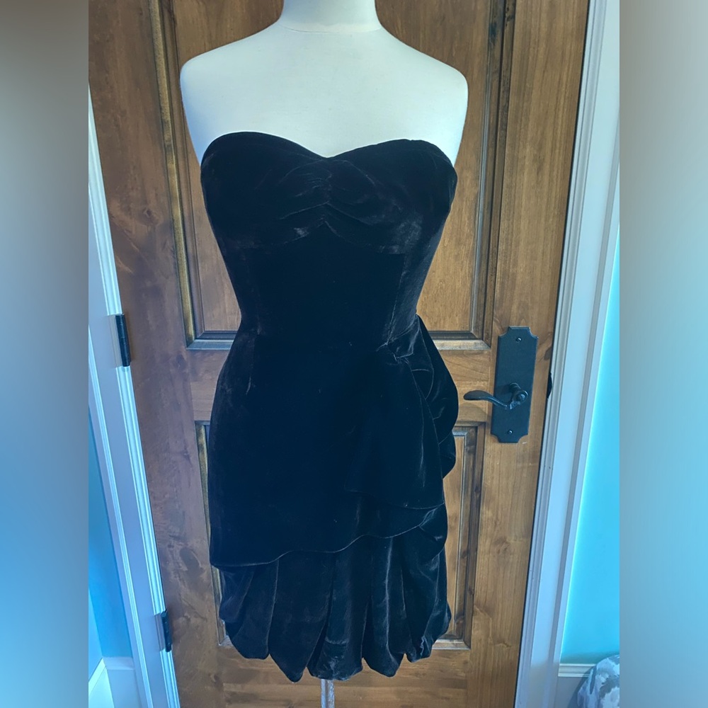 Marc Jacobs velvet strapless cocktail dress